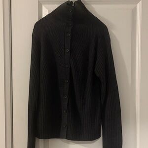 Uniqlo Dark Grey Ribbed Cardigan